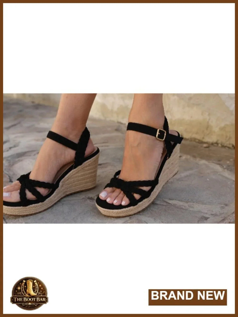Espadrille Wedge Sandals Braided Knot Ankle Strap Open Toe Platform Wedges